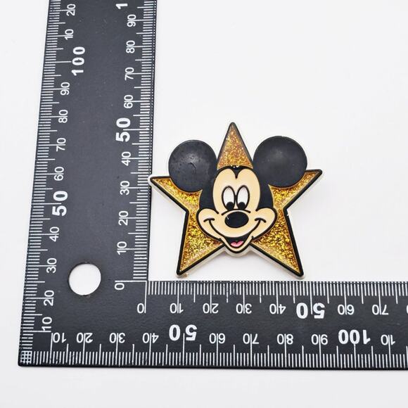 Disney's Mickey Mouse Rare Vintage Gold Glitter Star Pin! - Picture 6 of 6